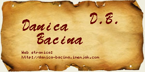 Danica Baćina vizit kartica